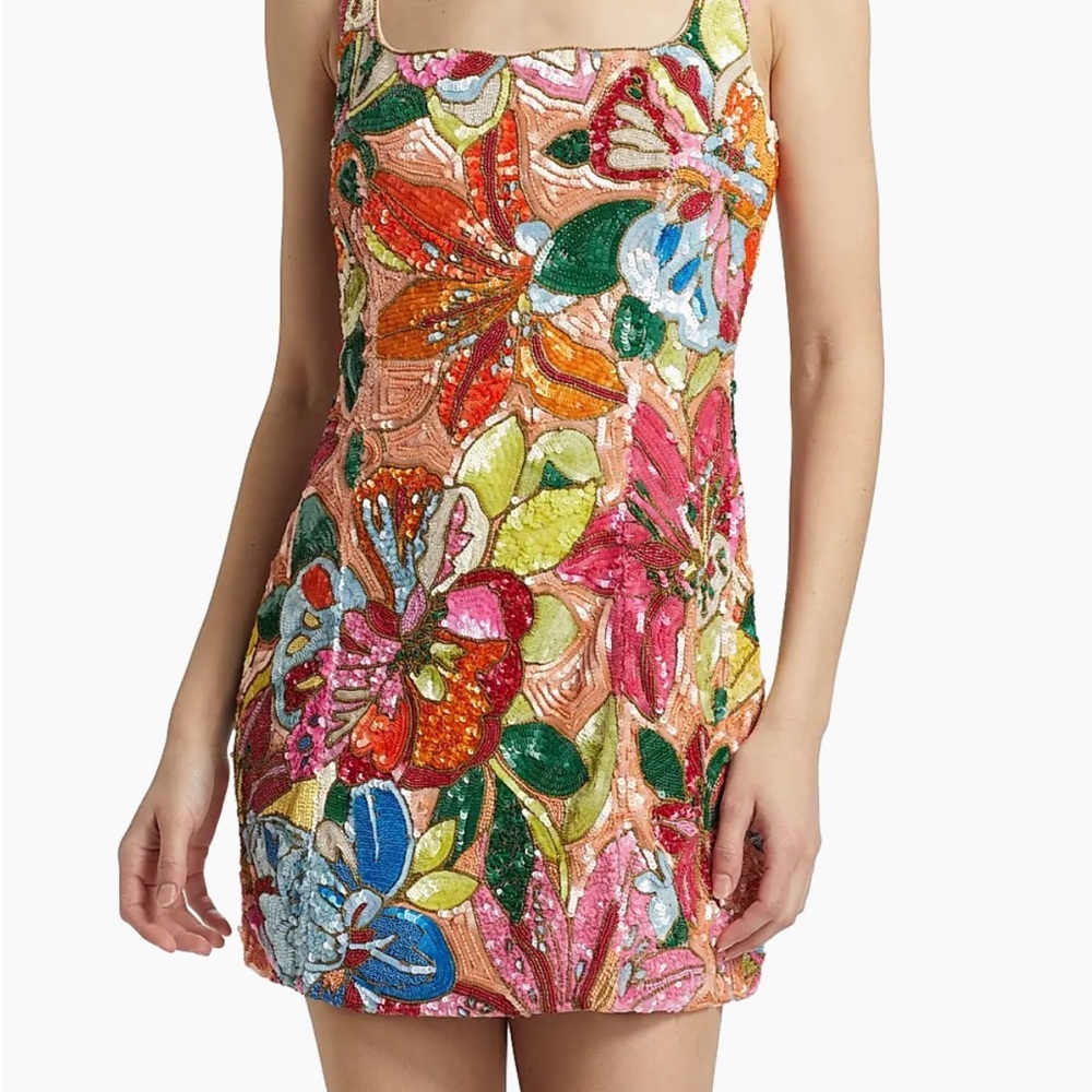 Amanda Uprichard Augustine Botanical Sequin Dress